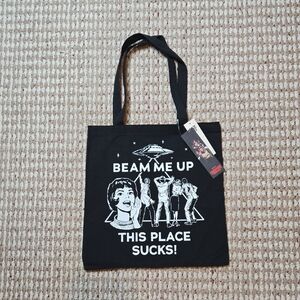 Netflix Stranger Things Beam Me Up This Place Sucks Tote Bag Purse Handbag